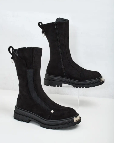 Royalfashion Дамски ботуши от еко велур Homni