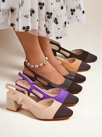 Royalfashion Дамски обувки на нисък ток с декоративен нос Eleganzo