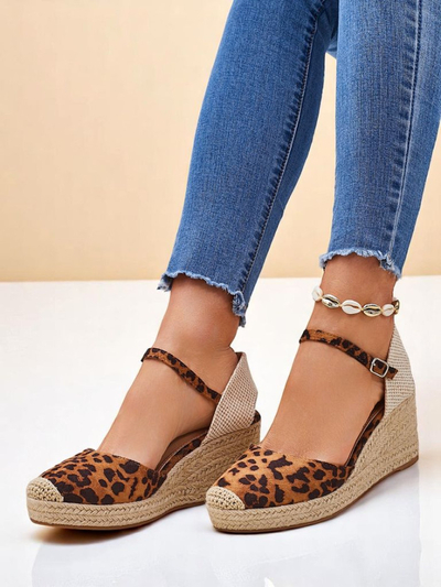 Дамски платформи Aurelia Leopard Royalfashion, екологична кожа, камел