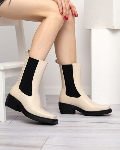 Бежови високи дамски боти Darran - Обувки