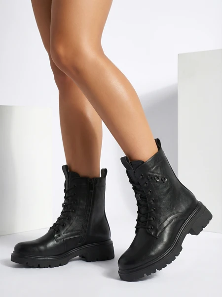 Дамски еко кожени боти с връзки Nometa