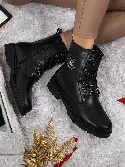 Дамски боти Tavira от еко кожа с връзки