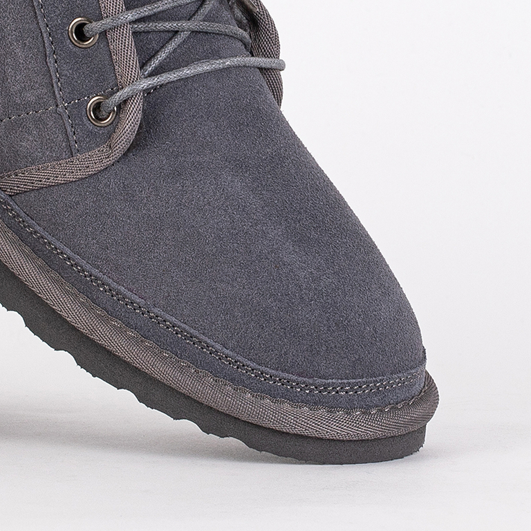 Детски Боти Luna Гълъбово Сиви Кожени Удобни за Зимата