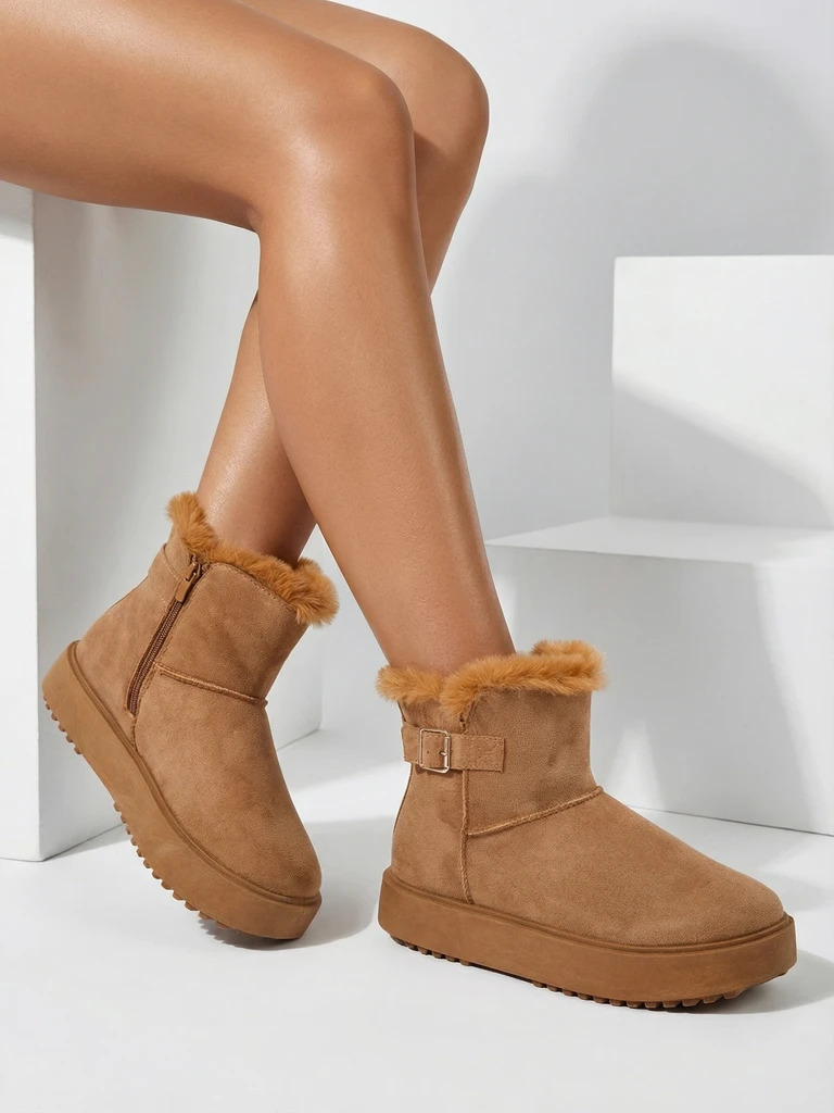 Royalfashion Къси дамски боти тип сноубутс Aurelia Classico