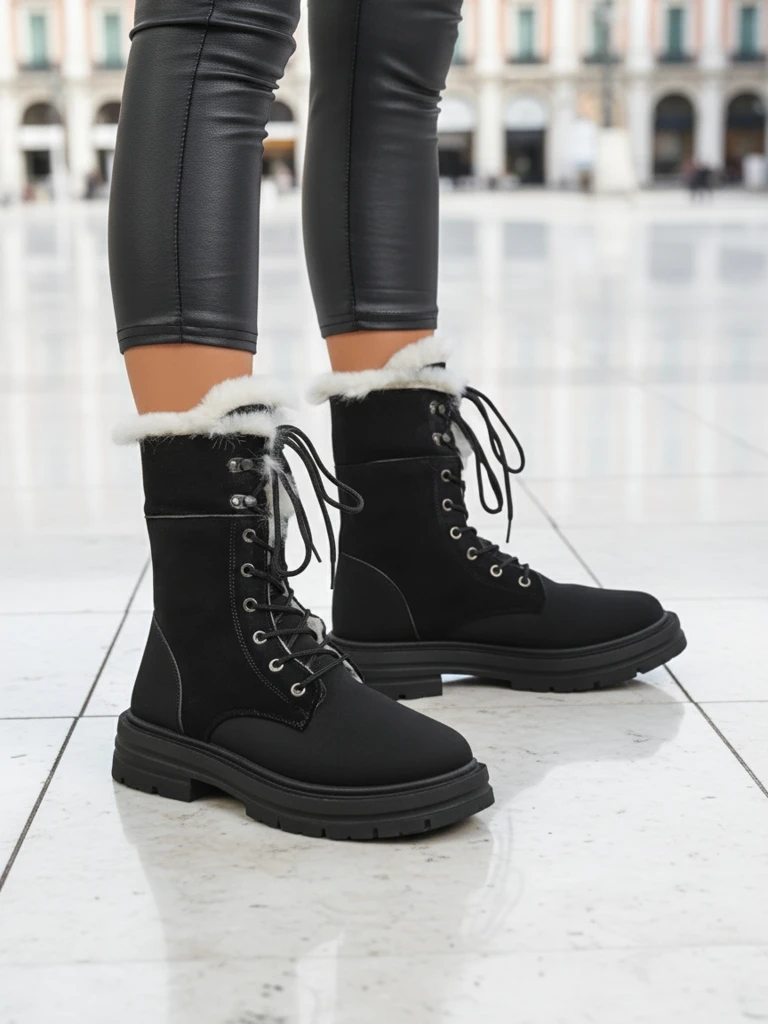 Royalfashion дамски обувки до глезена с подплата от козина Nasaha