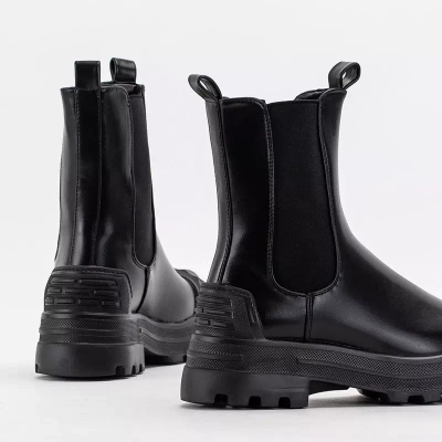 OUTLET Czarne damskie wysokie botki Norvisa - Obuwie