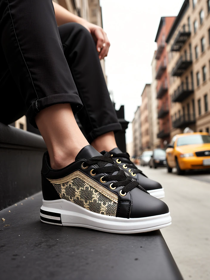 Royalfashion Женски спортни обувки с скрита платформа Jesioo