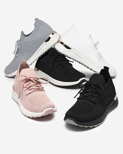 Tkaninowe czarne sportowe buty damskie Ferroni- Obuwie