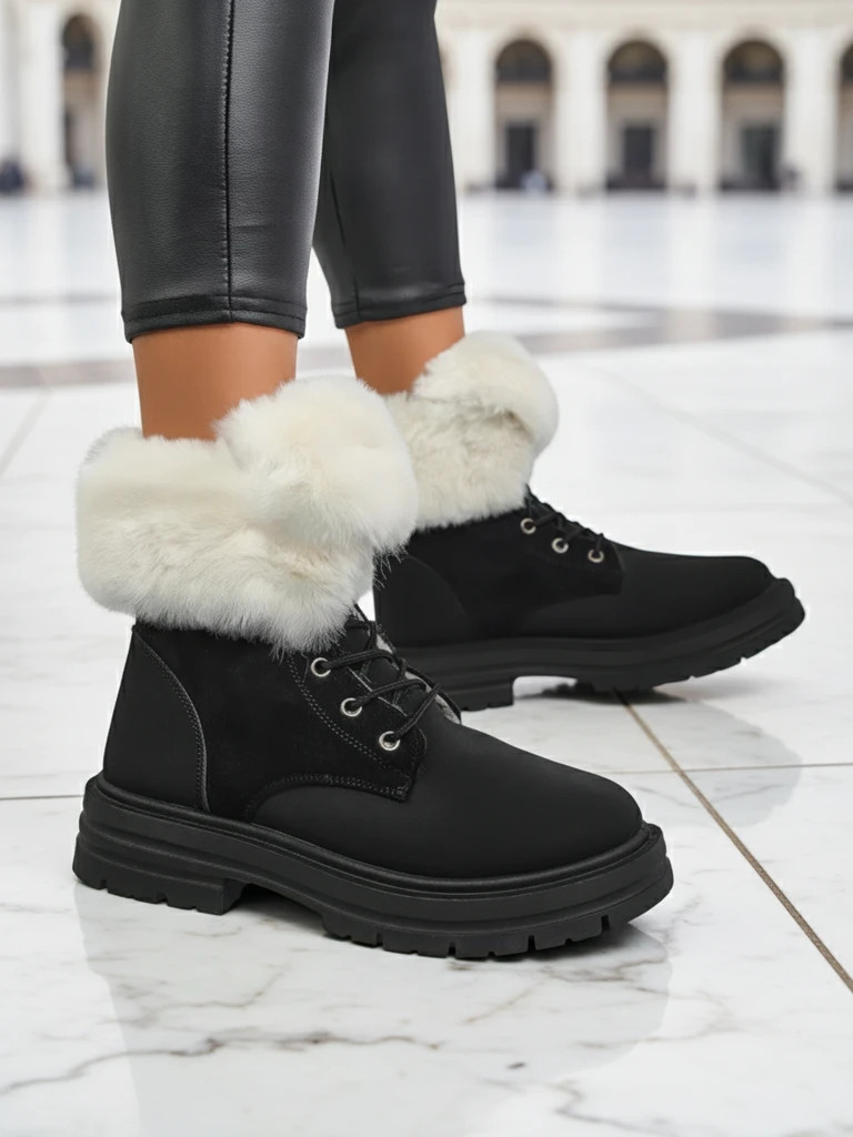 Royalfashion дамски обувки до глезена с подплата от козина Nasaha