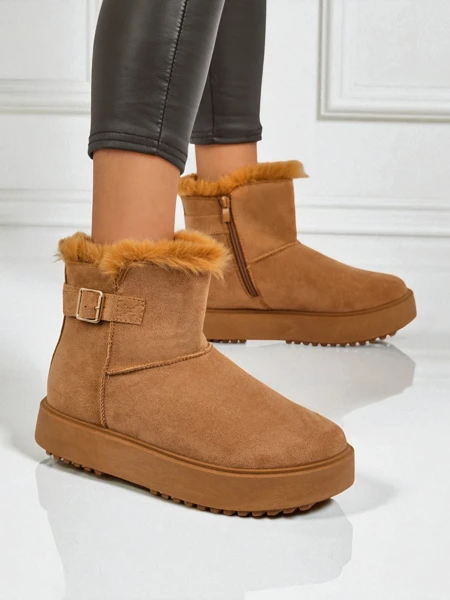 Royalfashion Къси дамски боти тип сноубутс Aurelia Classico