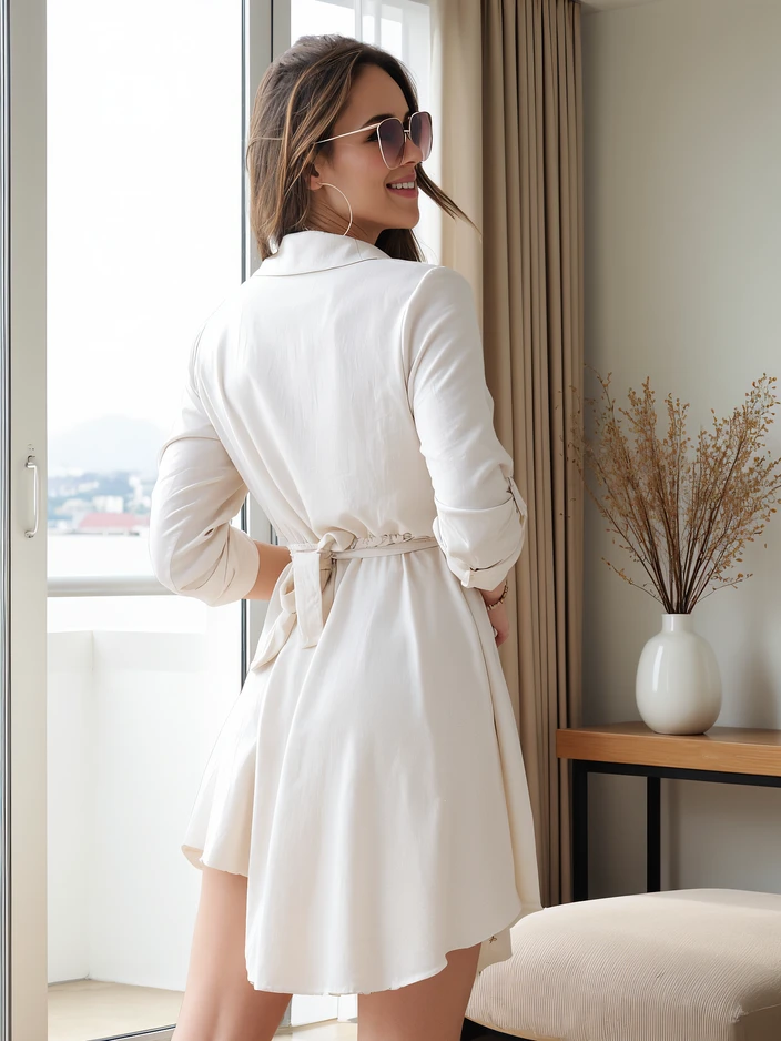 Royalfashion Елегантна дамска рокля до коленете