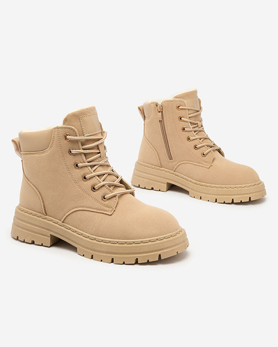 Royalfashion Светлокафяви дамски изолирани ботуши тип "трапер" Radoras