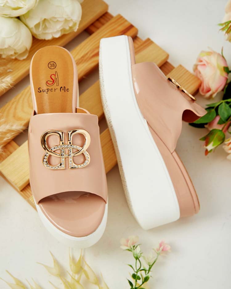 Royalfashion Лакирани дамски джапанки на Sailla