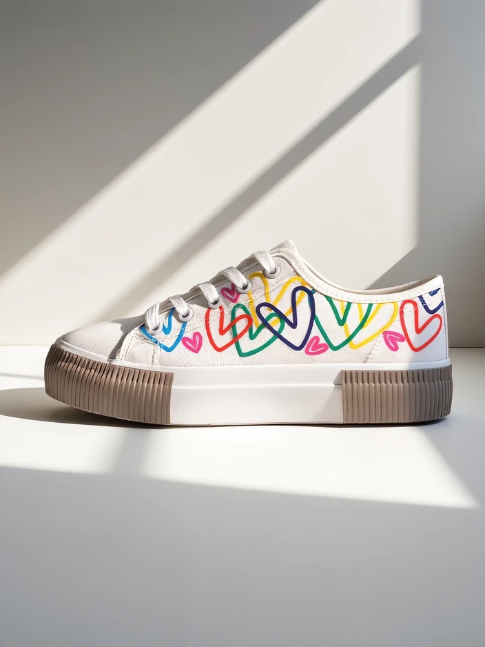 Royalfashion дамски кецове с принт на сърца Sercess