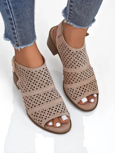 Royalfashion Дамски сандали на нисък ток, ажурни Elira