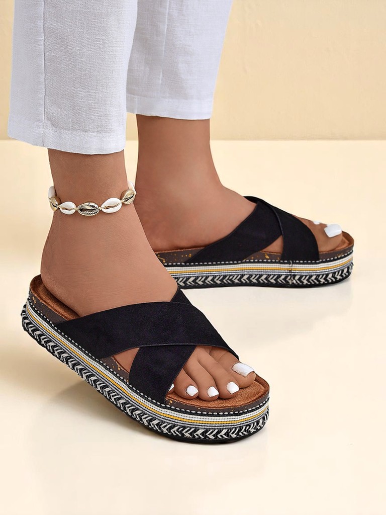 Royalfashion Дамски чехли на равна подметка Solea Deco