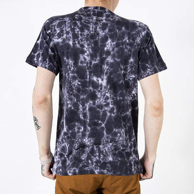 Czarna bawełniana koszulka męska z printem - Odzież