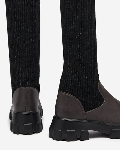 Черни и кафяви дамски ботуши Alerpi- Обувки