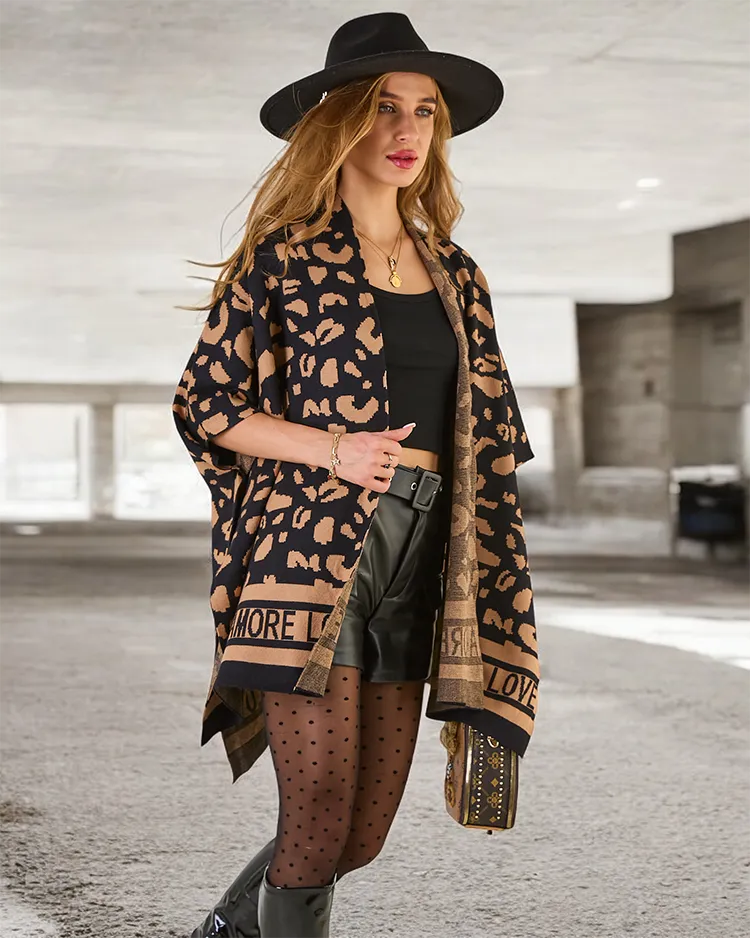 Royalfashion Дамско пончо с принт