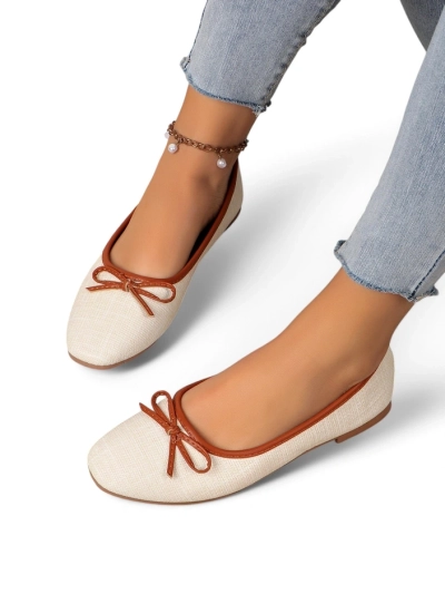 Royalfashion Дамски балерини с блестящи елементи и панделка Aramie