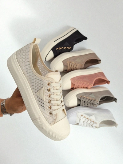 Дамски бежови кецове Callista Mesh – плосък ток, колекция Лято Есен