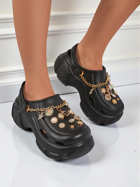 Aurelia Nero – стилни клъпки с декорации и верижка, издръжливи