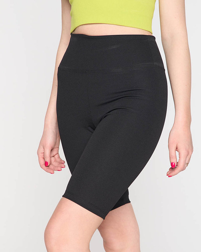Czarne damskie legginsy kolarki - Odzież