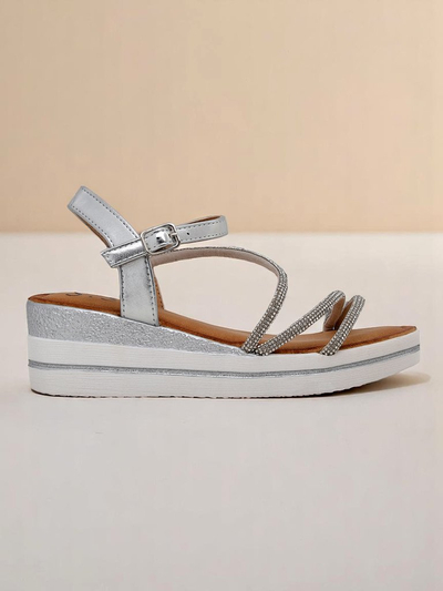 Royalfashion дамски сандали на клин със стрази Ballosa