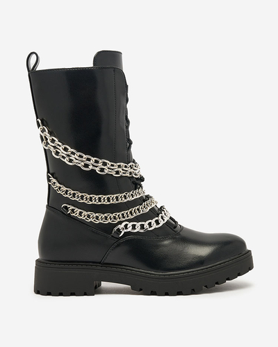 Royalfashion Дамски ботуши тип "багер" в черно Goserre