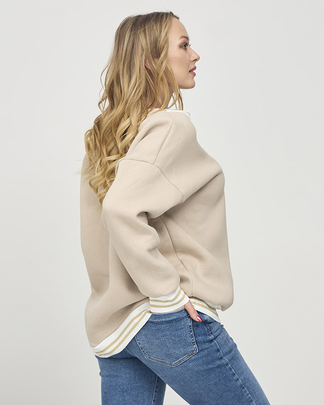 Дамски изолиран суитчър в бежово- Облекло