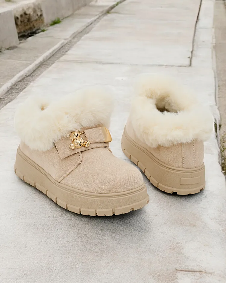 Royalfashion Дамски къси ботуши a'la snow boots Dobis