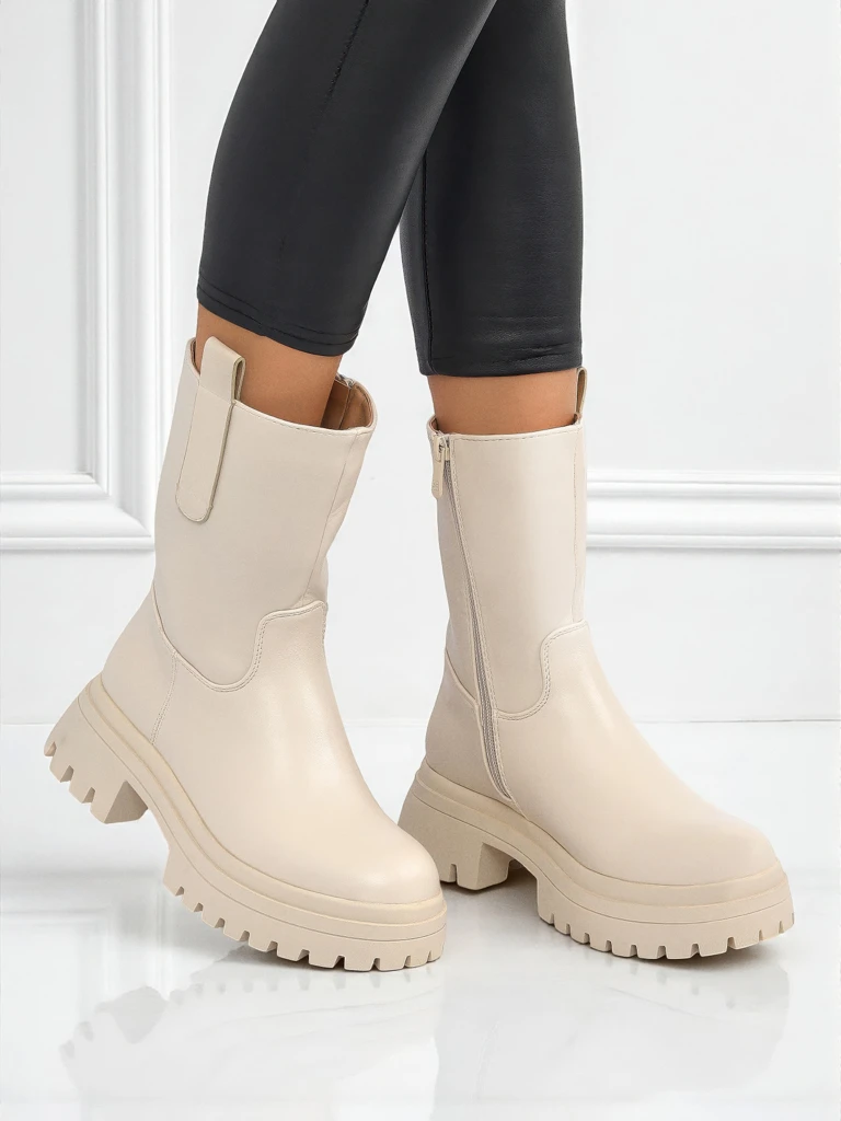 Дамски високи боти от еко кожа Scarlet Mist