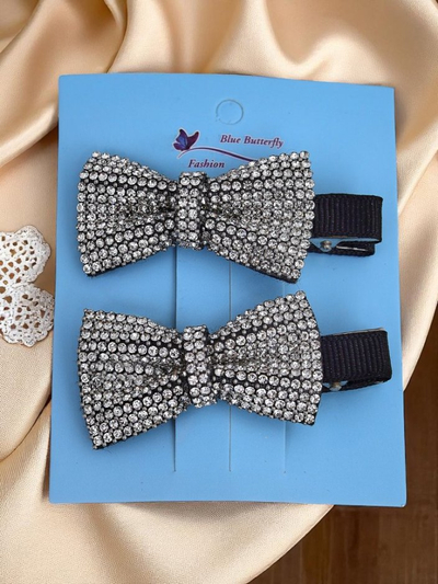 Royalfashion Комплект от 2 фиби за коса с панделки и камъчета Isadora