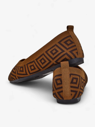 Royalfashion дамски платнени балеринки с геометричен принт Metric