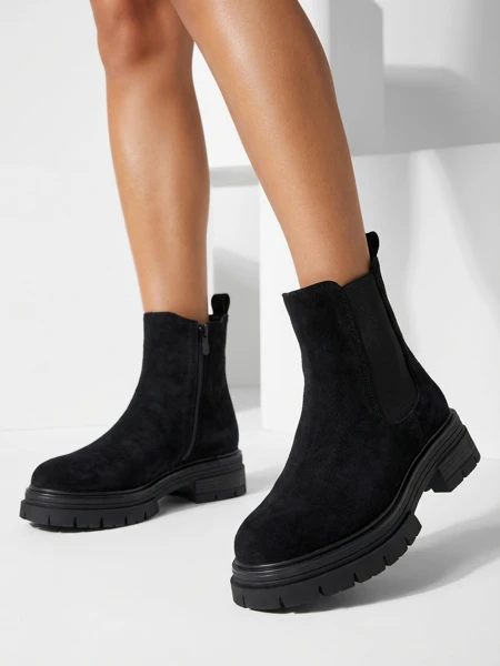 Дамски боти в стил Челси от еко велур Lunvor