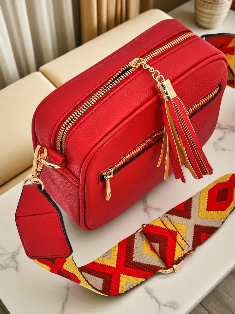 Royalfashion Малка дамска чанта от еко кожа с цветна каишка Kovi Lace