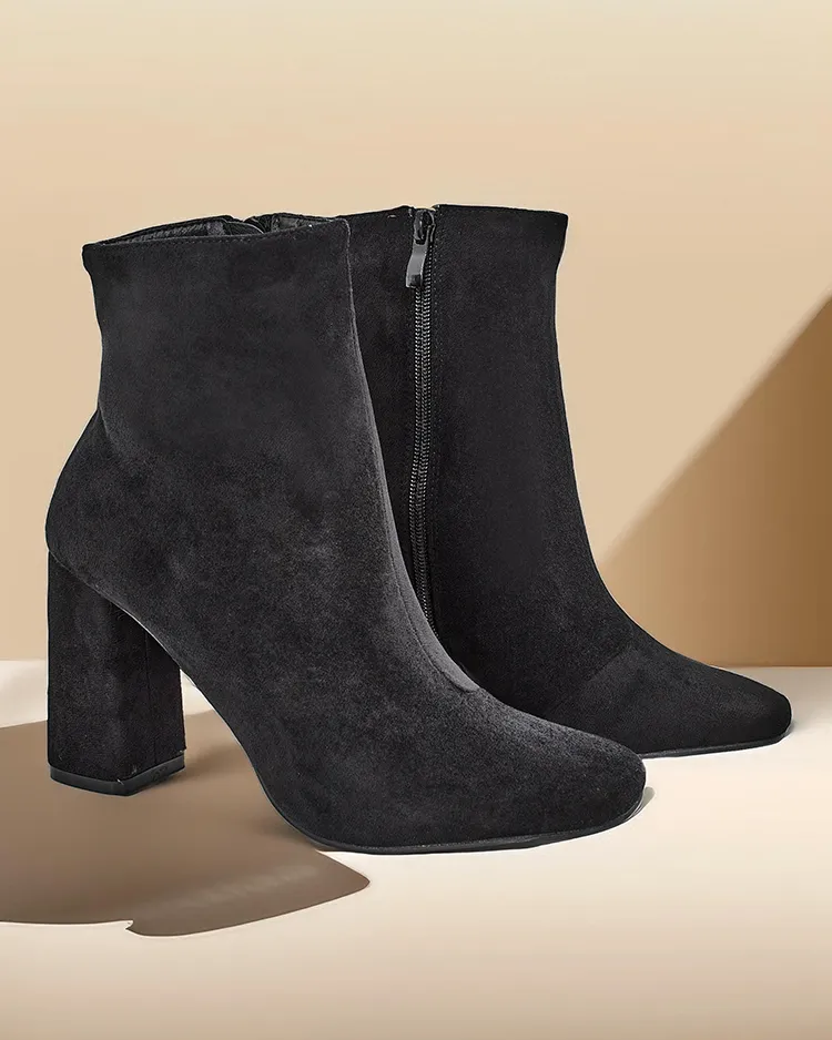 Роялфешън Еко-замшеви женски боти на пръст Еморо