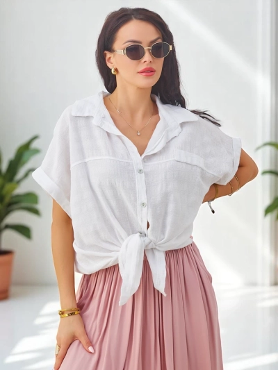 Рокля на Royalfashion с къс ръкав и релеф.