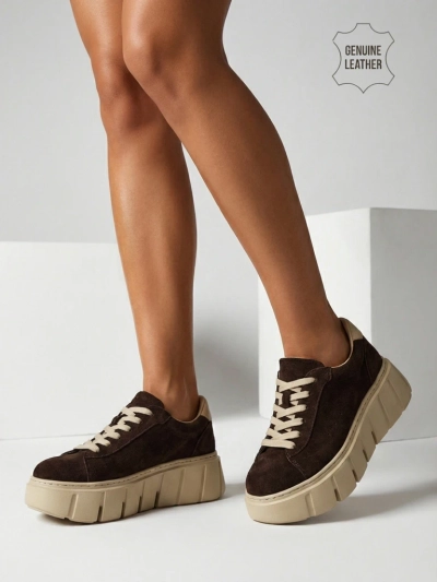 Спортни дамски сникърси от естествена кожа Eller