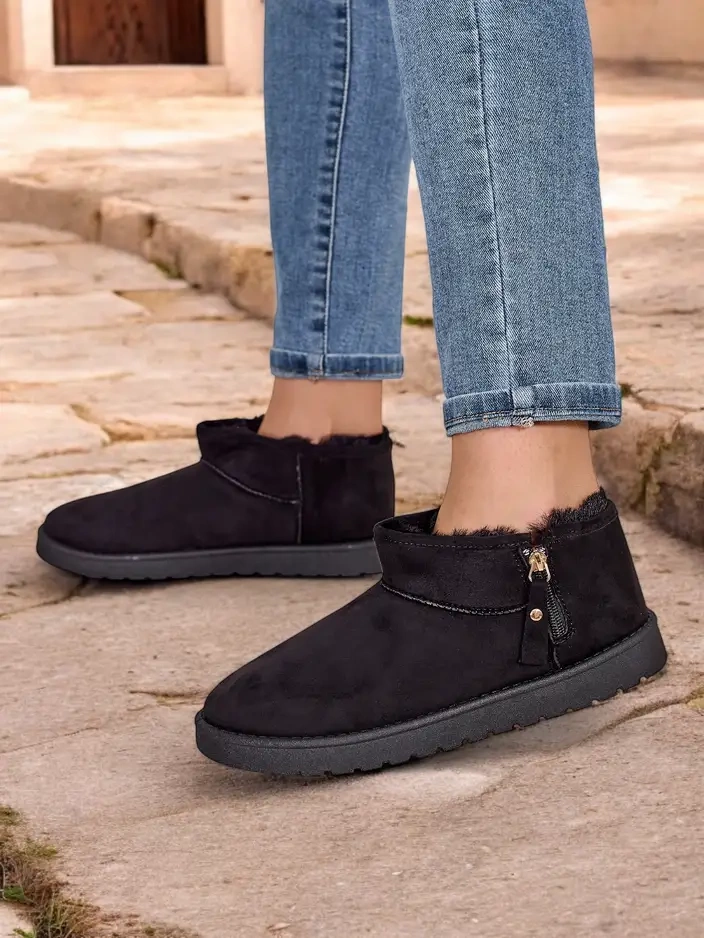 Royalfashion Къси боти, наподобяващи женски снежни боти Fefoz