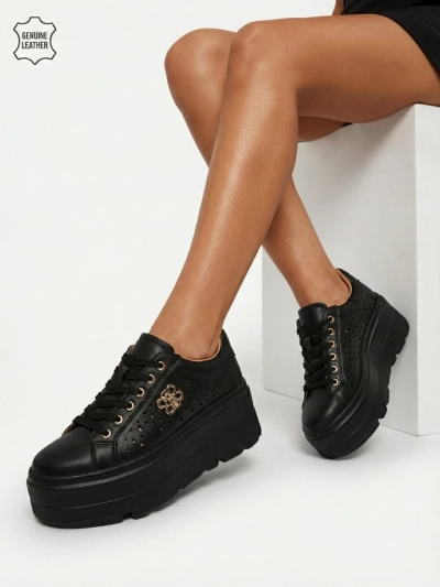 Ажурни дамски спортни сникърси от естествена кожа Atelle