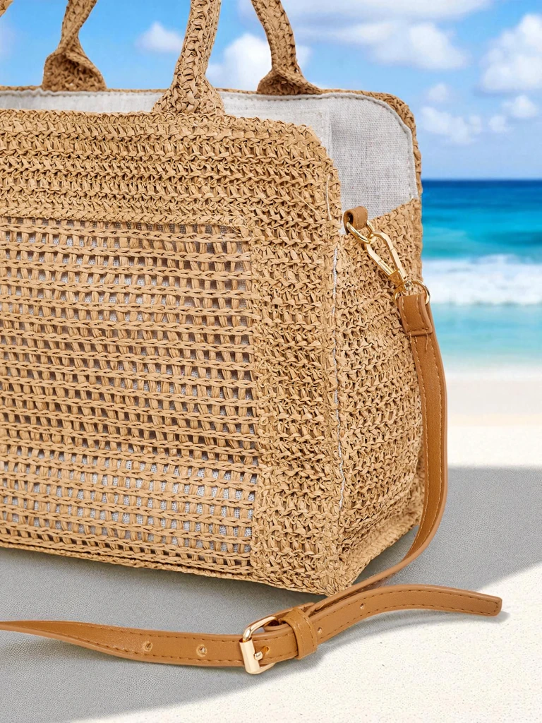 Royalfashion Голяма дамска сламена чанта Ariadne Raffia