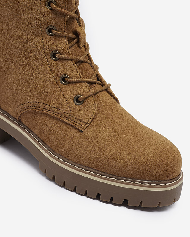 Кафяви дамски ботуши Priviea - Обувки