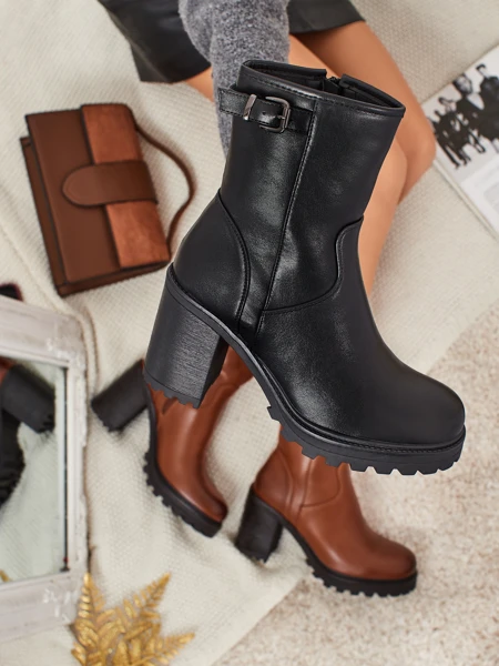 Дамски боти от еко кожа на ток Sylvarra