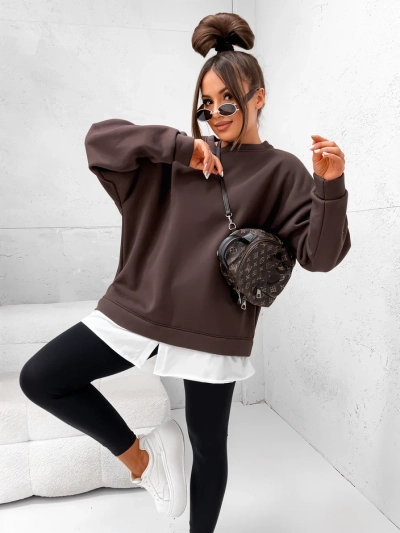 Royalfashion Памучна дамска суитшърт с detachable дъно