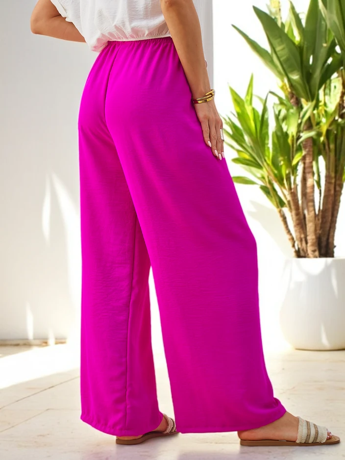 Royalfashion Широки дамски панталони с еластичен колан