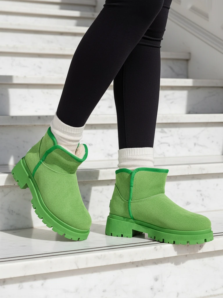 Кратки обувки a'la зимни ботуши за жени Hozises