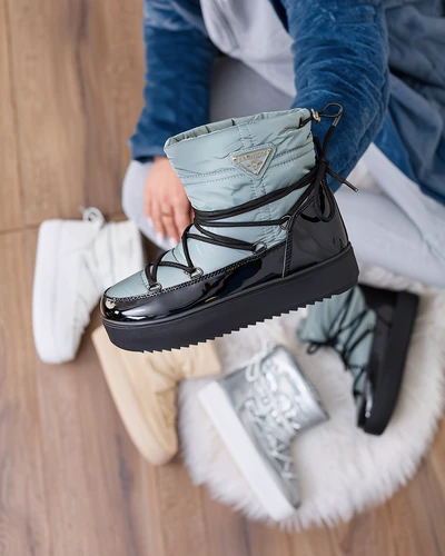 Royalfashion Дамски ботуши a'la snow boots в синьо Vevnose