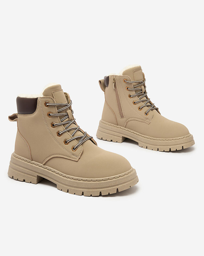 Royalfashion Сиво-кафяви дамски изолирани ботуши тип "трапер" Radoras