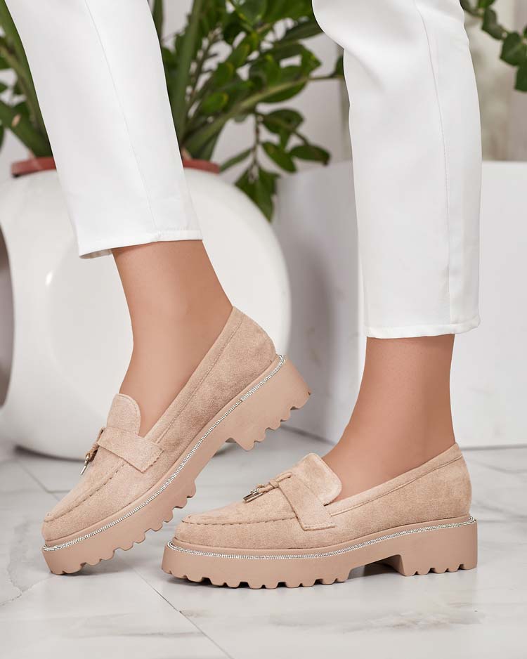 Royalfashion Дамски мокасини с циркони Ali